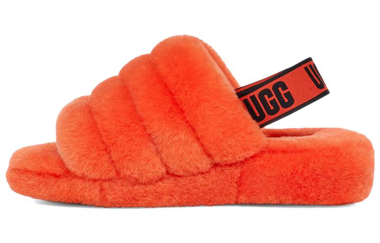 Buy UGG FLUFF YEAH 羊皮毛一體 厚底毛毛 拖鞋 女款 橙色