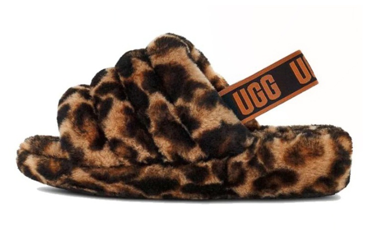 (Women) UGG Fluff Yeah Slide 'Panther Print - Butterscotch' 1120903-BTC