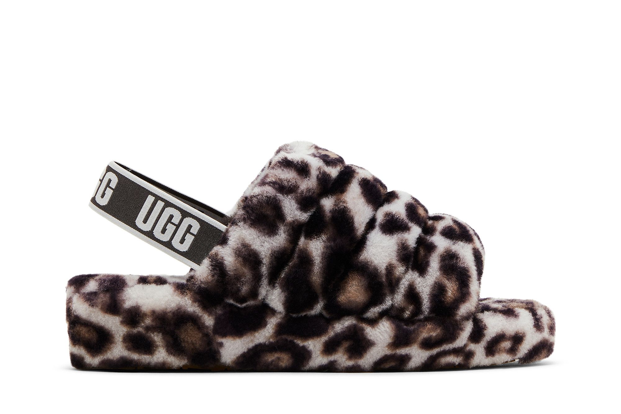 (Women) UGG Fluff Yeah Slide 'Panther Print - Stormy Grey' 1120903-SYGR