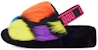 (W) UGG Fluff Yeah Slide 'Party Spots' - Selipar Fesyen UGG Fluff Yeah 'Party Spots' 1125006-BLK