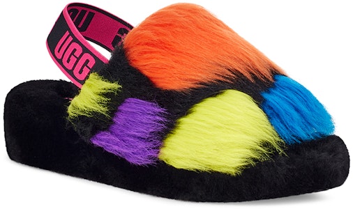 UGG Fluff Yeah Party Spots 織物 派對斑點 時尚拖鞋 女款 黑色 Lookbook UGG Fluff Yeah Party Spots 織物 派對斑點 時尚拖鞋 女款 黑色