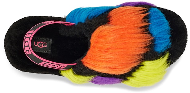 UGG Fluff Yeah Party Spots 織物 派對斑點 時尚拖鞋 女款 黑色 Purchase UGG Fluff Yeah Party Spots 織物 派對斑點 時尚拖鞋 女款 黑色