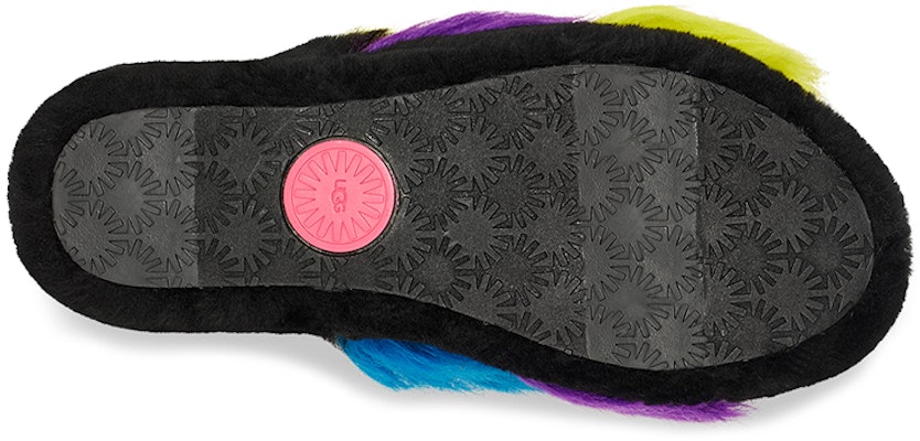 (W) UGG Fluff Yeah Slide 'Party Spots' Sandal Bulu Pesta 1125006-BLK Details for (W) UGG Fluff Yeah Slide 'Party Spots' Sandal Bulu Pesta 1125006-BLK