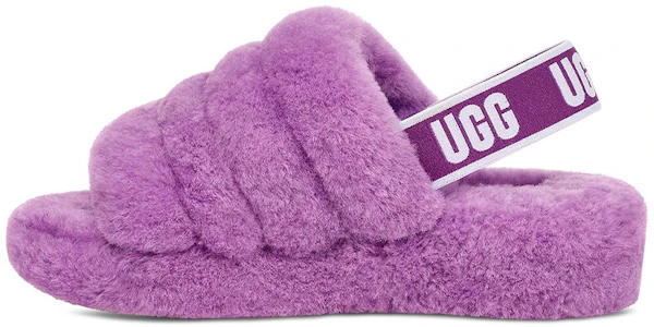 UGG FLUFF YEAH 羊皮毛一體 時尚舒適 毛毛拖鞋 女款 紫色 Buy UGG FLUFF YEAH 羊皮毛一體 時尚舒適 毛毛拖鞋 女款 紫色