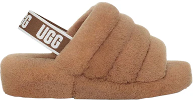 Order UGG Fluff Yeah Slide 時尚街頭風 厚底毛毛潮鞋 女款 栗色