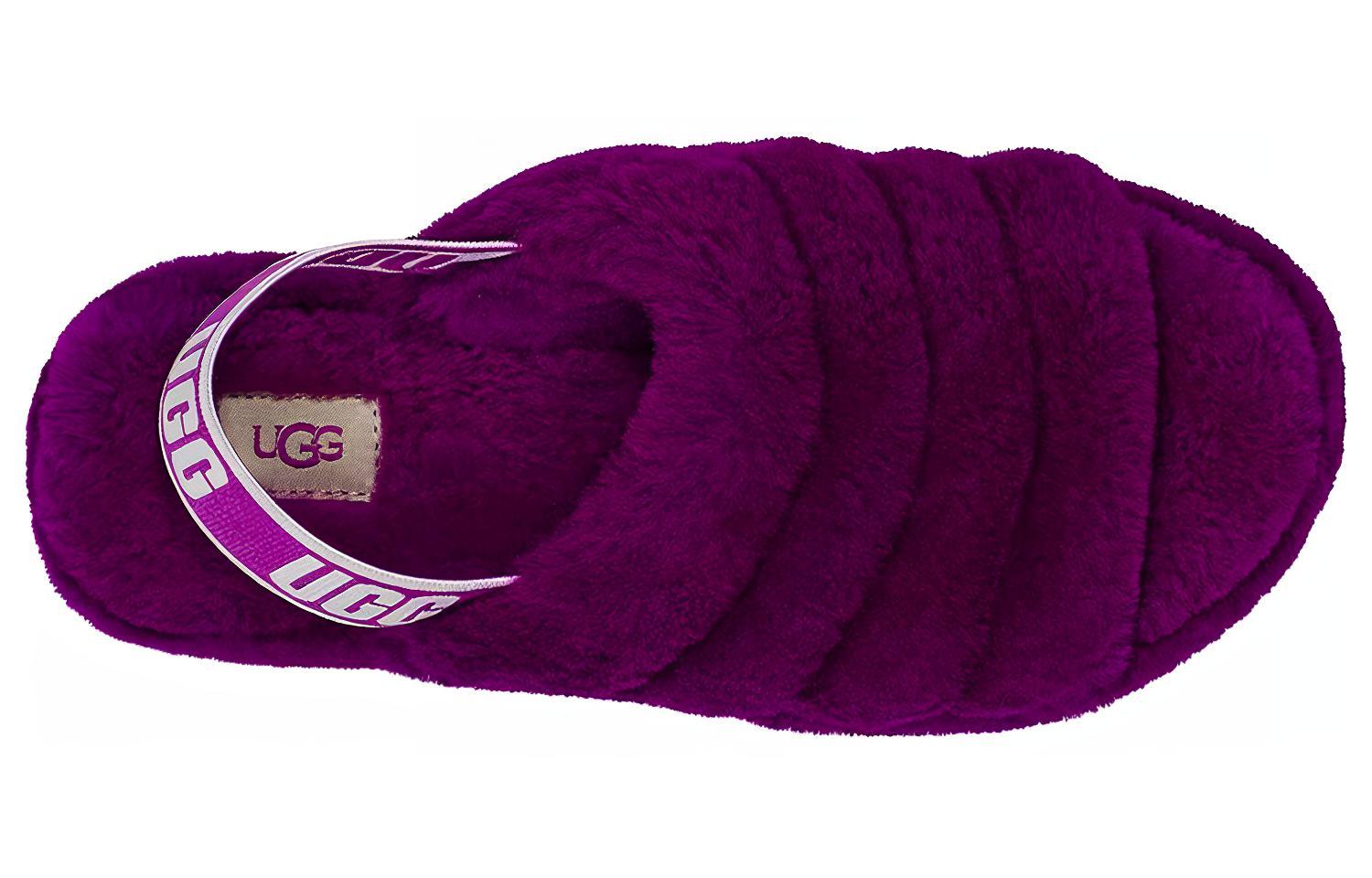 Shop UGG Fluff Yeah Slide 舒適厚底 毛毛時尚涼鞋 女款 漿果色