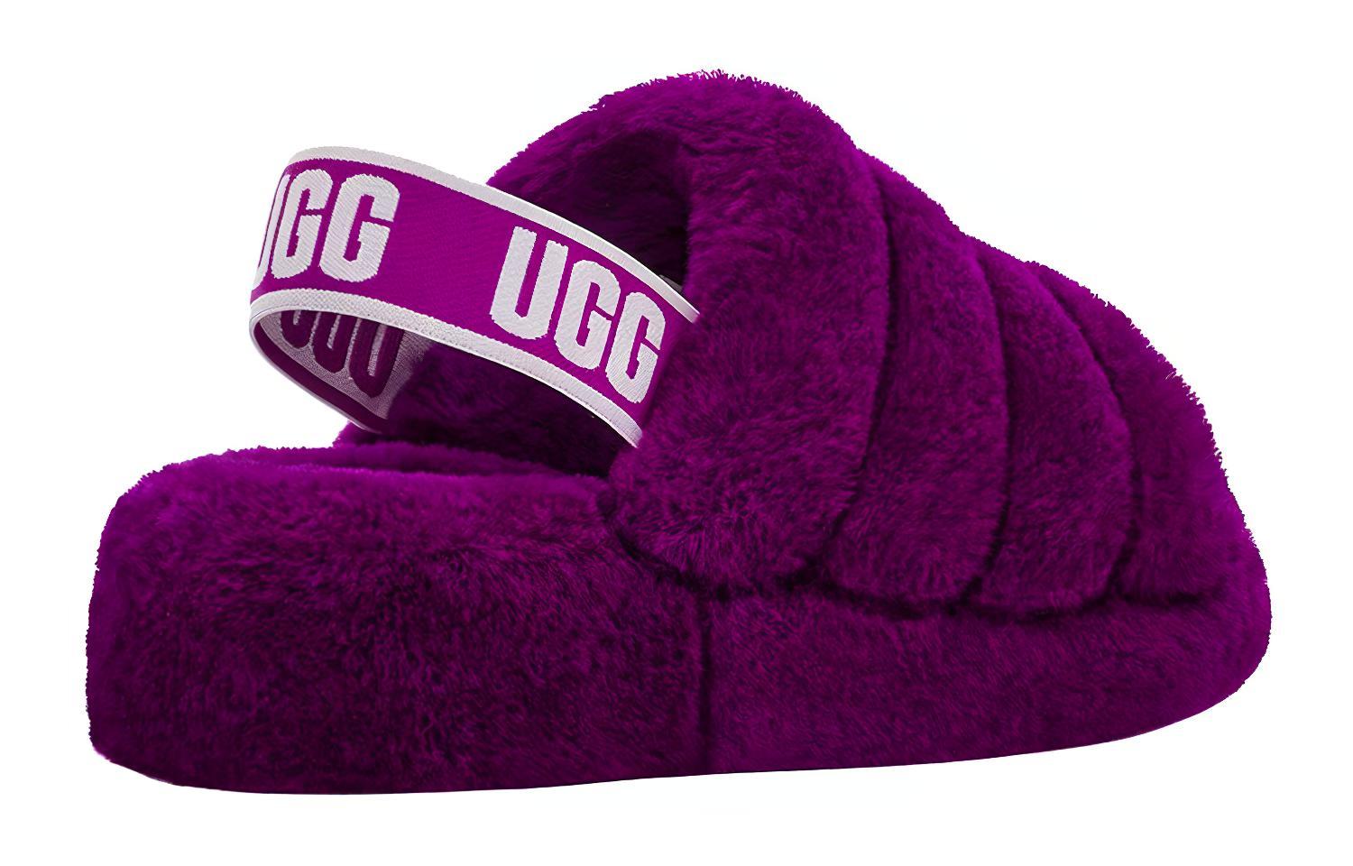 Purchase UGG Fluff Yeah Slide 舒適厚底 毛毛時尚涼鞋 女款 漿果色
