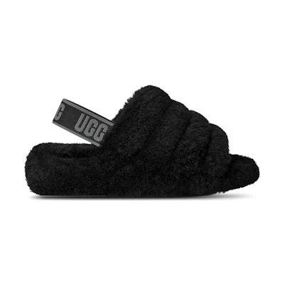 (W) UGG Fluff Yeah Slide 'Black Dark Shadow'