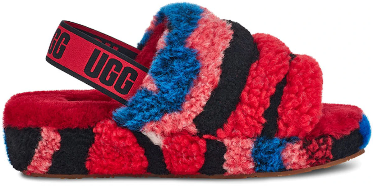 (W) UGG Fluff Yeah 凉拖鞋 加州拼贴 红色 1118164-RED Lookbook (W) UGG Fluff Yeah 凉拖鞋 加州拼贴 红色 1118164-RED