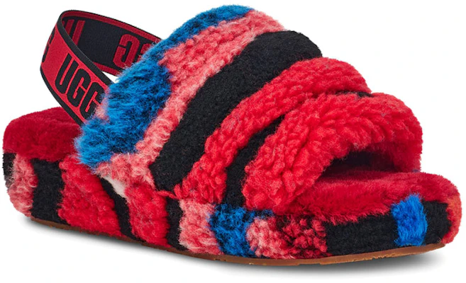 (W) UGG Fluff Yeah 凉拖鞋 加州拼贴 红色 1118164-RED Shop (W) UGG Fluff Yeah 凉拖鞋 加州拼贴 红色 1118164-RED