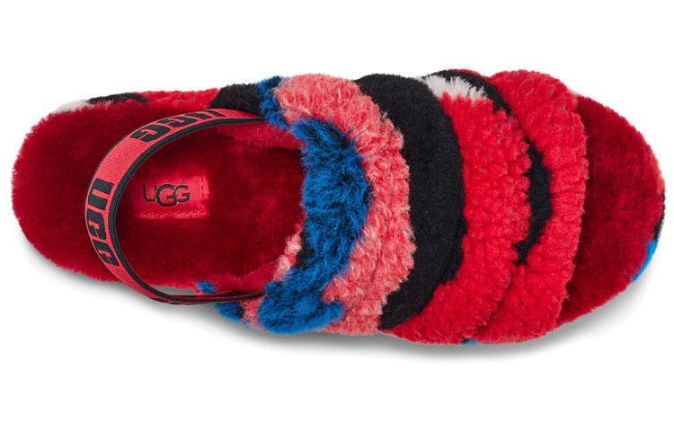 Purchase (W) UGG Fluff Yeah 凉拖鞋 加州拼贴 红色 1118164-RED