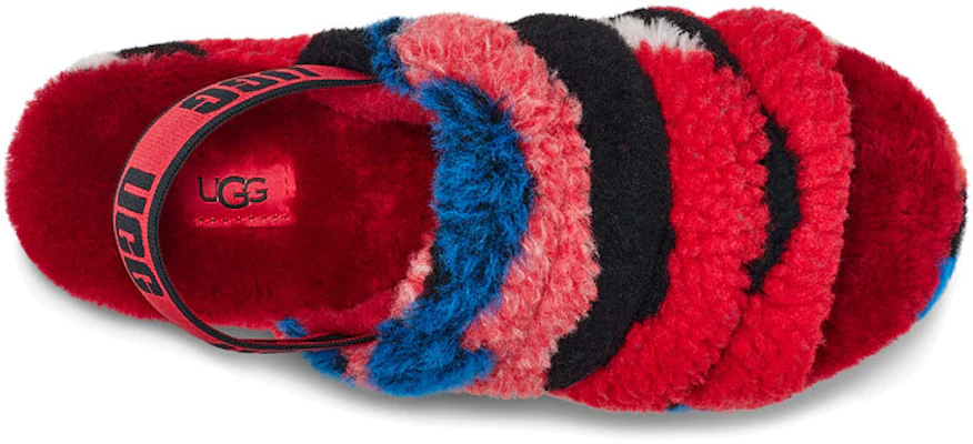 (W) UGG Fluff Yeah 凉拖鞋 加州拼贴 红色 1118164-RED Purchase (W) UGG Fluff Yeah 凉拖鞋 加州拼贴 红色 1118164-RED