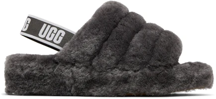 (Women) UGG Fluff Yeah Slide Charcoal 1095119-CHRC (Women) UGG Fluff Yeah Slide Charcoal 1095119-CHRC