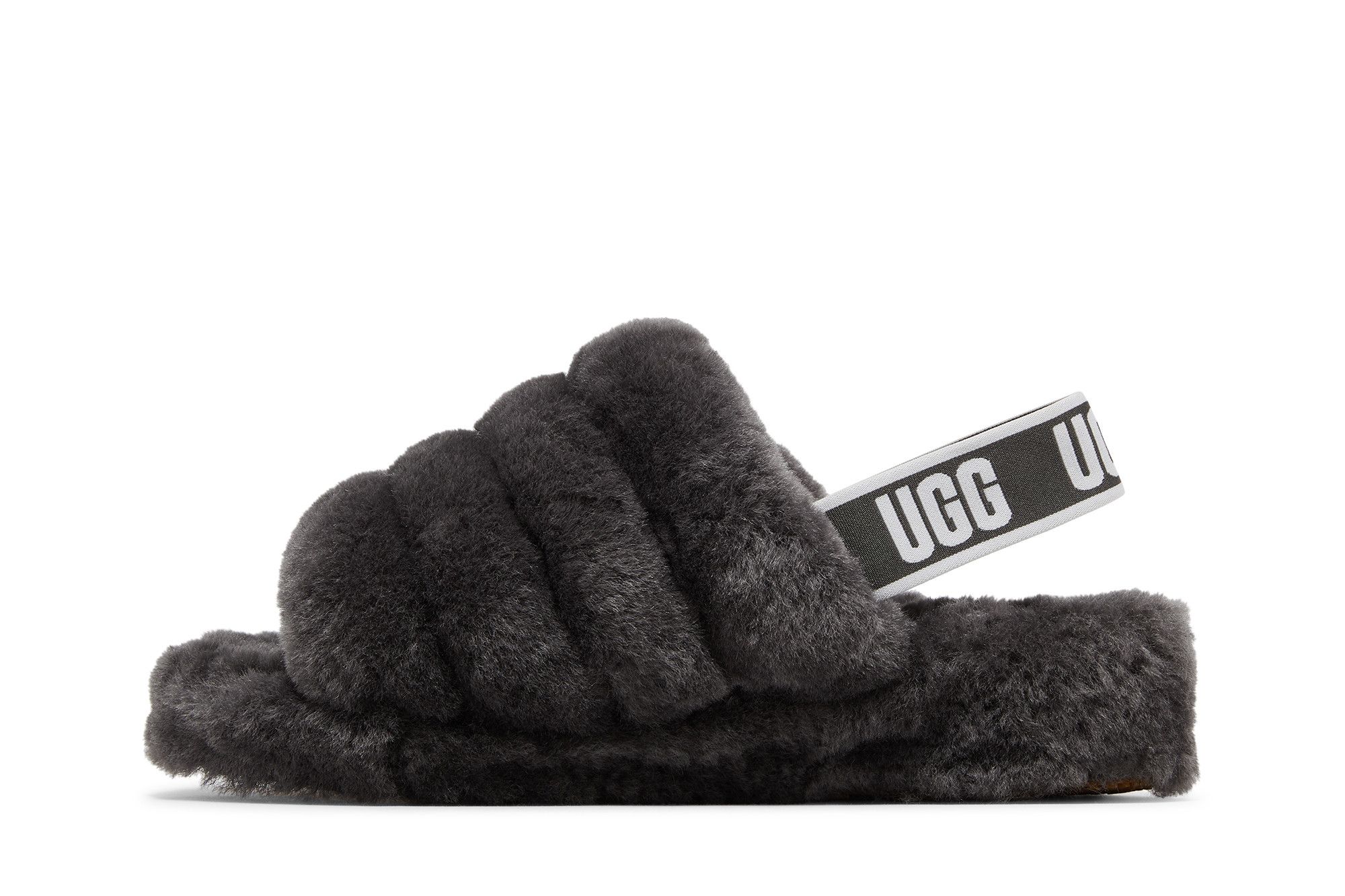 Lookbook (W) UGG Fluff Yeah Slide Antraciet Grijs 1095119-CHRC
