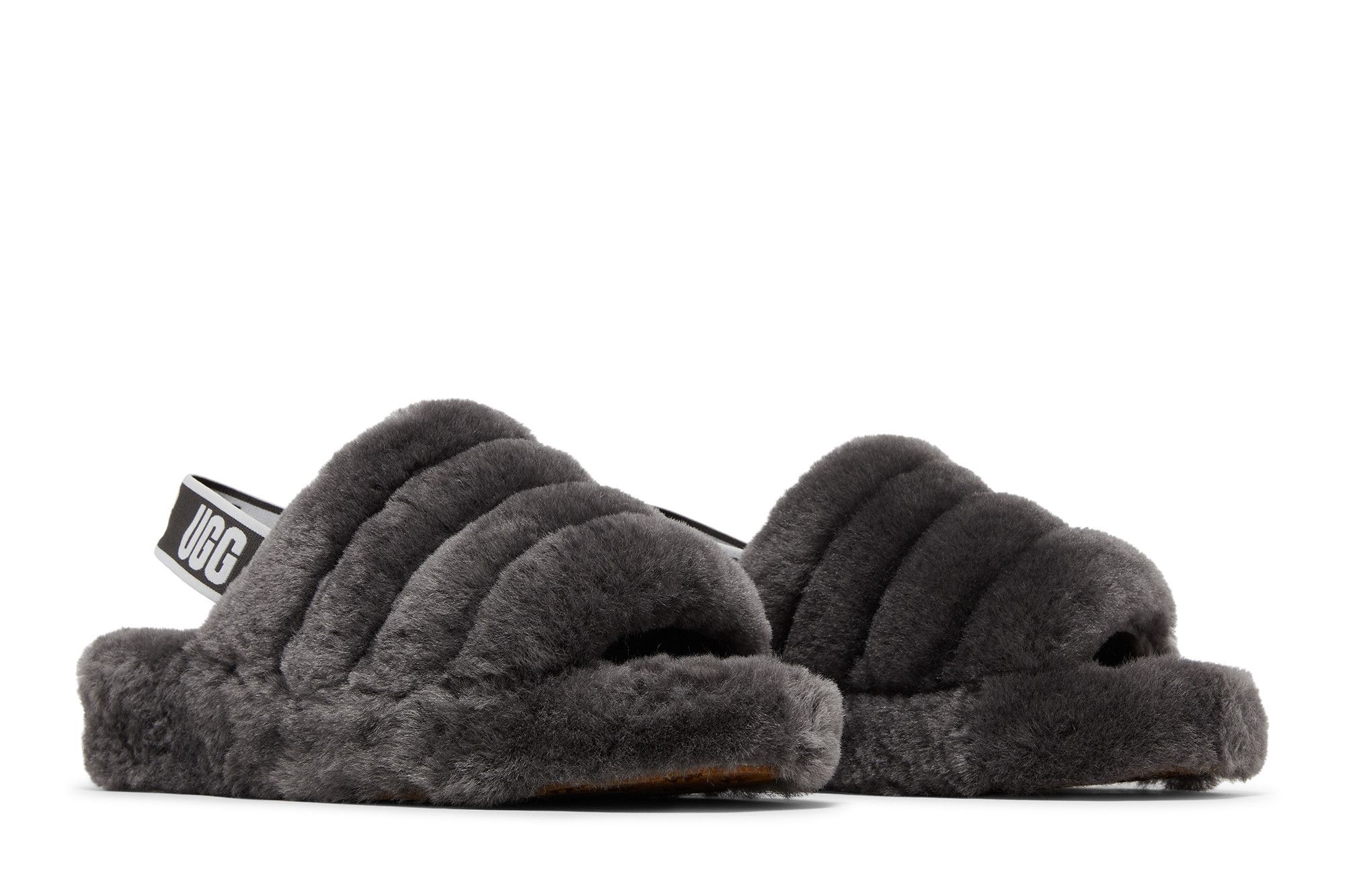 Cheap (W) UGG Fluff Yeah Slide Antraciet Grijs 1095119-CHRC