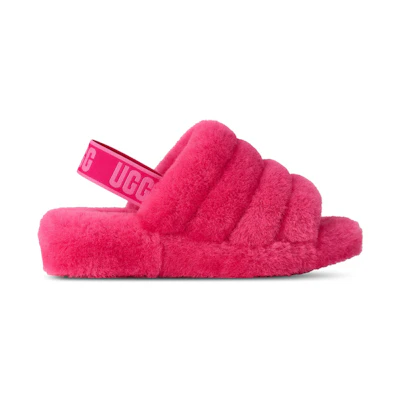 (W) UGG Fluff Yeah Slide 'Deep Coral Sachet Pink'