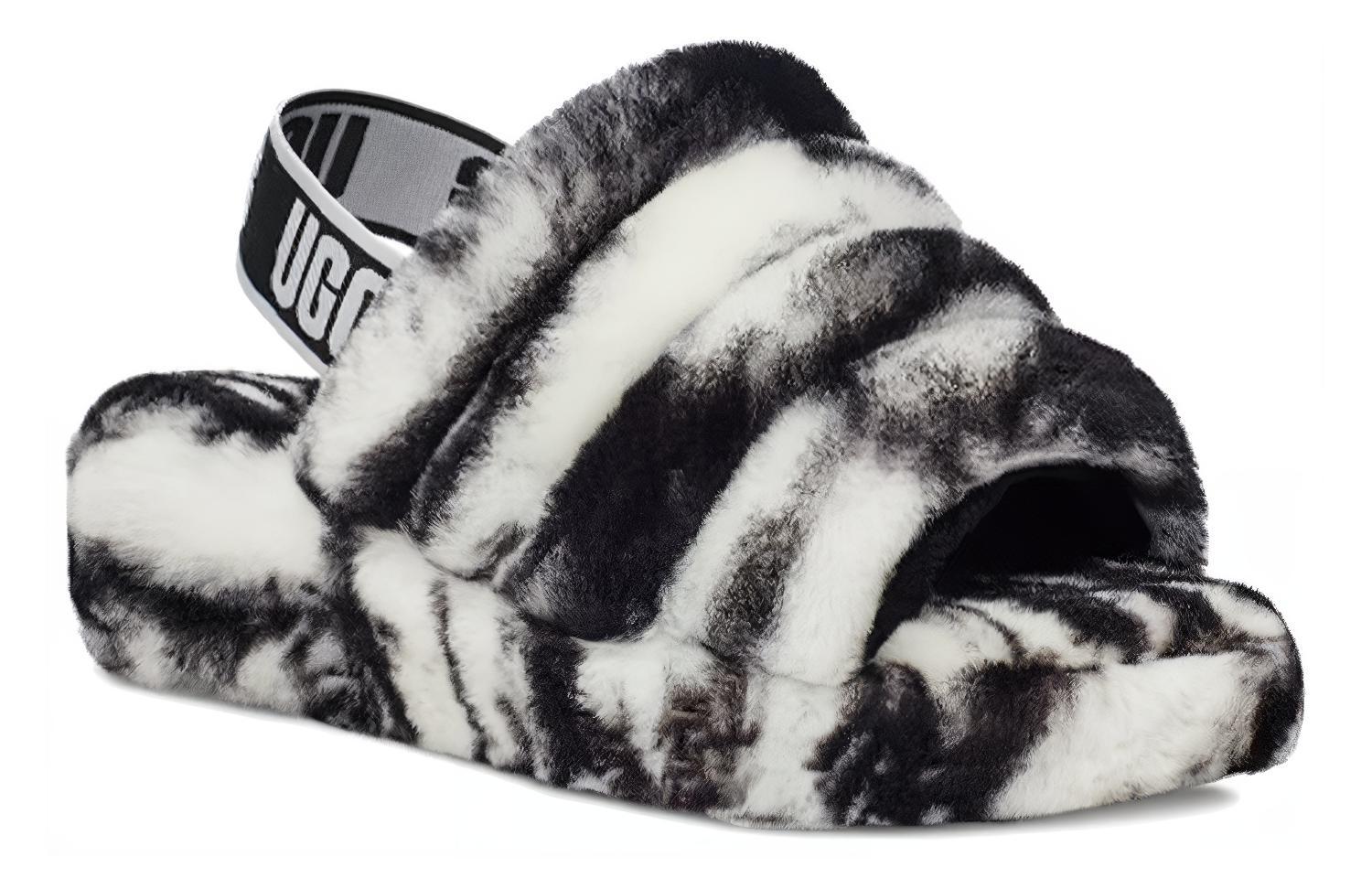 (W) UGG Fluff Yeah Slide Marble Black White 圖 3