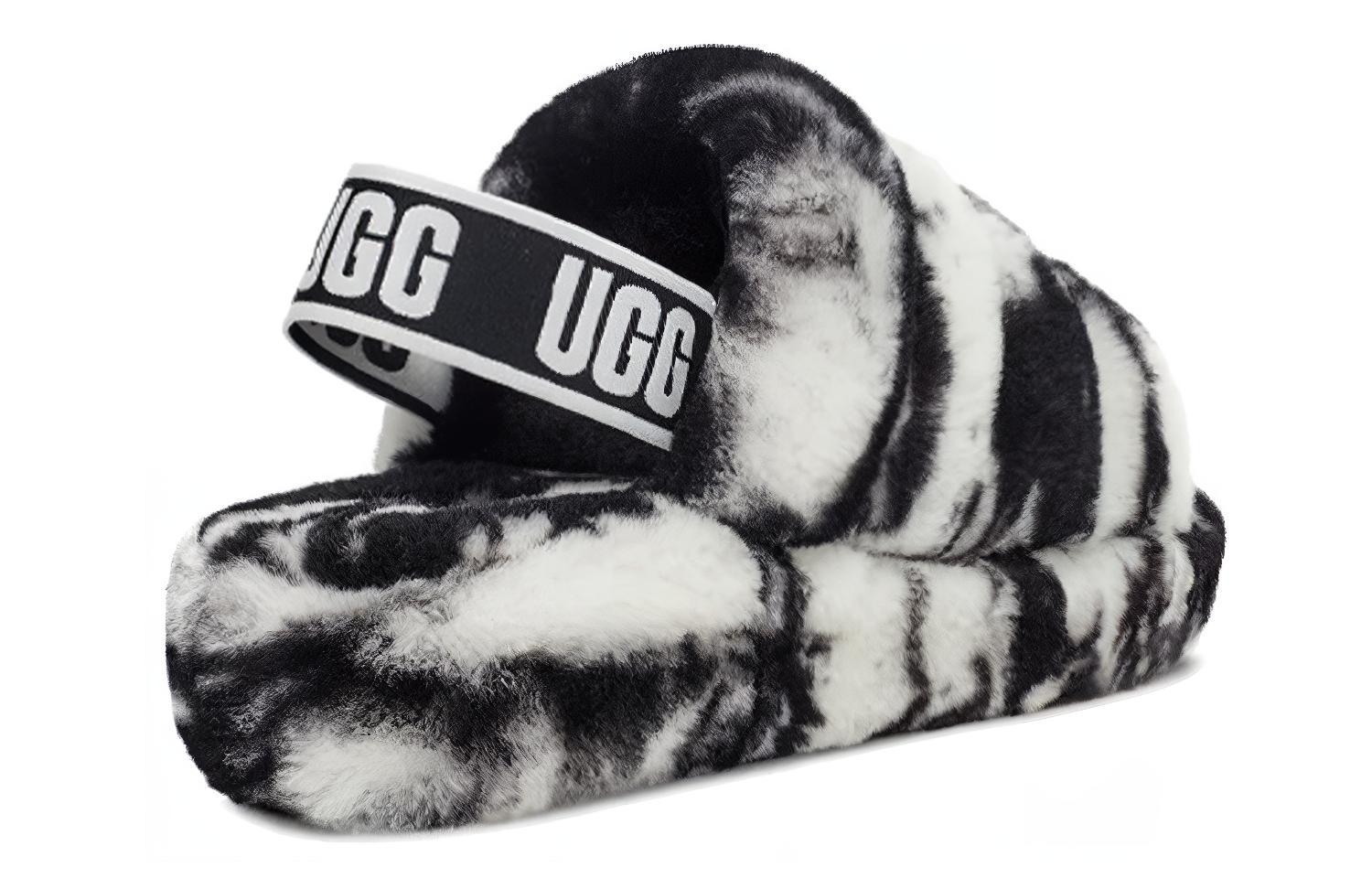 (W) UGG Fluff Yeah Slide Marble Black White 圖 5