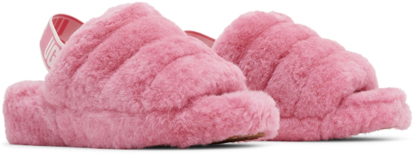 (W) UGG Fluff Yeah 粉红玫瑰色毛绒拖鞋 1095119-PKRS Cheap (W) UGG Fluff Yeah 粉红玫瑰色毛绒拖鞋 1095119-PKRS