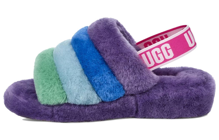 (W) UGG Fluff Yeah Slide Rainbow Slippers