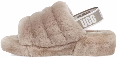 (Women) UGG Fluff Yeah Slide Thick Sole Shoe light grey 1095119-GOA (Women) UGG Fluff Yeah Slide Thick Sole Shoe light grey 1095119-GOA