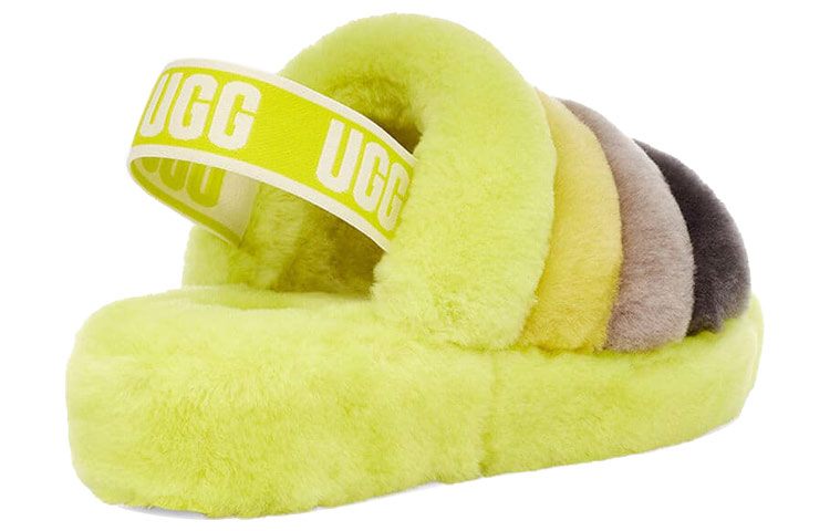 (W) UGG Fluff Yeah Slide Thick Sole Shoe Yellow Gray 圖 4