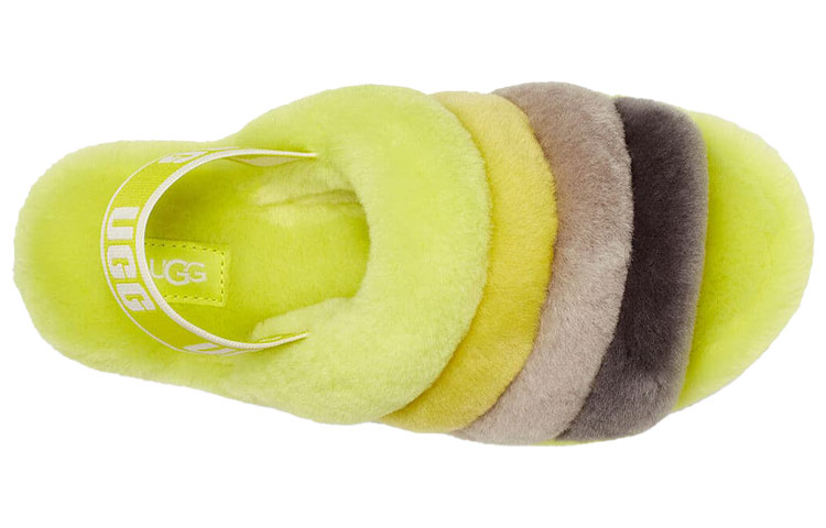 (W) UGG Fluff Yeah Slide Thick Sole Shoe Yellow Gray 圖 5