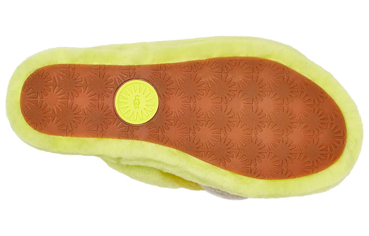 (W) UGG Fluff Yeah Slide Thick Sole Shoe Yellow Gray 圖 6