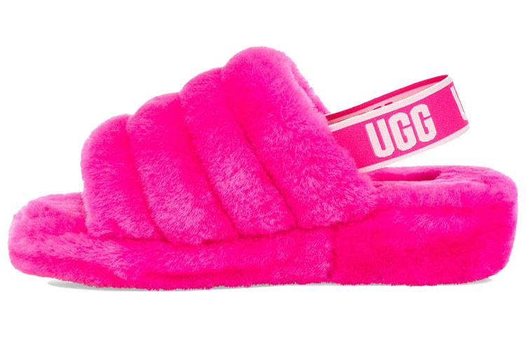 Buy (W) アグ フラッフ イヤー 厚底 スリッパ レッド 1095119-RCR