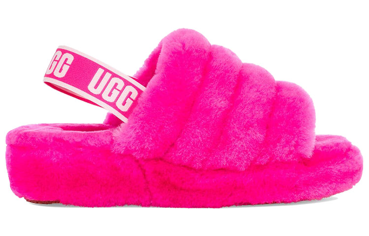 Order (W) アグ フラッフ イヤー 厚底 スリッパ レッド 1095119-RCR