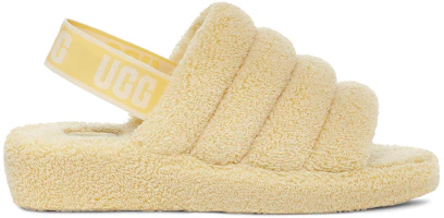 Order UGG FLUFF YEAH 羊皮毛一體 輕便舒適毛絨 時尚涼拖 女款 香蕉布甸色