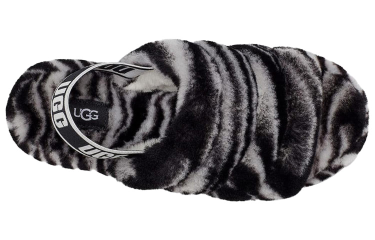 (W) UGG Fluff Yeah Zebra Slide Slipper Color 'Black White' 圖 5