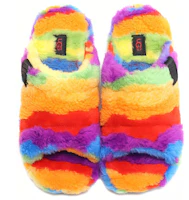 Shop UGG Fluff You 羊毛時尚拖鞋 女款 彩虹條紋