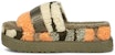 (W) UGG Fluffita Cali Collage Selipar Hijau Zaitun 1118750-OLV