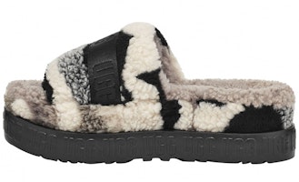 (Women) UGG Fluffita Cali Collage Slipper Beige Black 1118750-BKGY (Women) UGG Fluffita Cali Collage Slipper Beige Black 1118750-BKGY