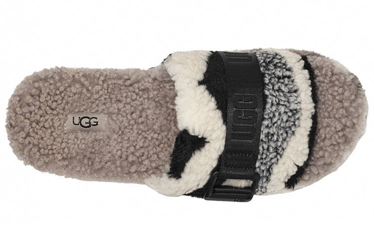 Purchase (W) UGG Fluffita Cali Collage Pantoffel Beige Zwart 1118750-BKGY