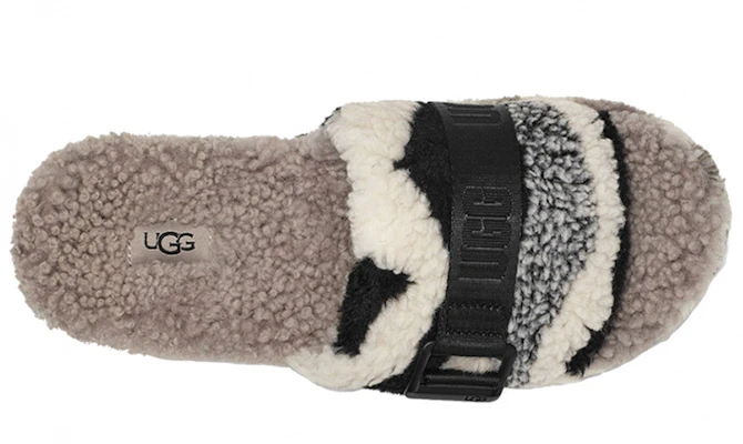 (W) UGG Fluffita Cali Collage Pantoffel Beige Zwart 1118750-BKGY Purchase (W) UGG Fluffita Cali Collage Pantoffel Beige Zwart 1118750-BKGY