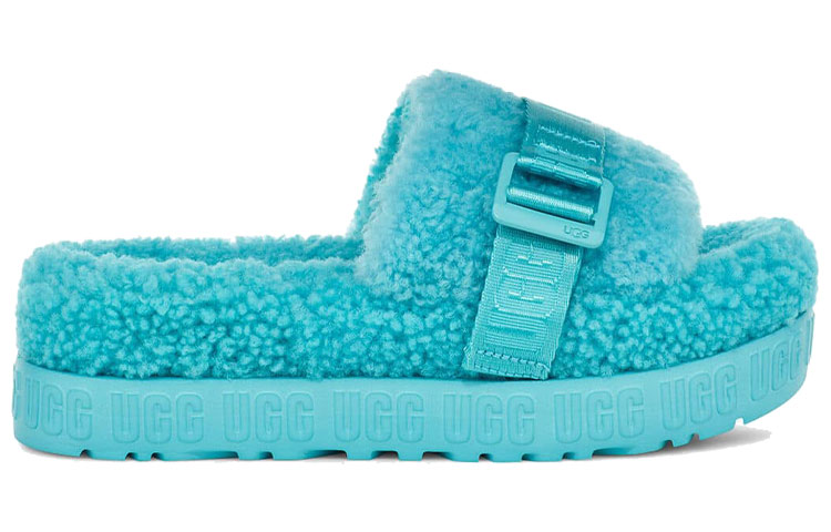 Order (Women) UGG Fluffita Thick Sole Blue Slippers 1113475-CRWT