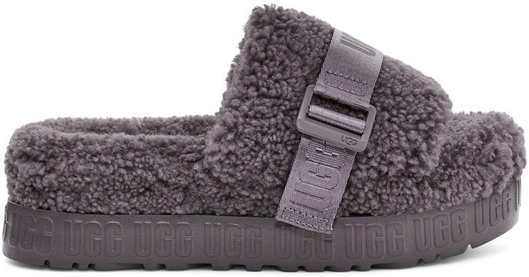 (Women) UGG Fluffita Thick Sole Slipper Gray 1113475-SHA Order (Women) UGG Fluffita Thick Sole Slipper Gray 1113475-SHA