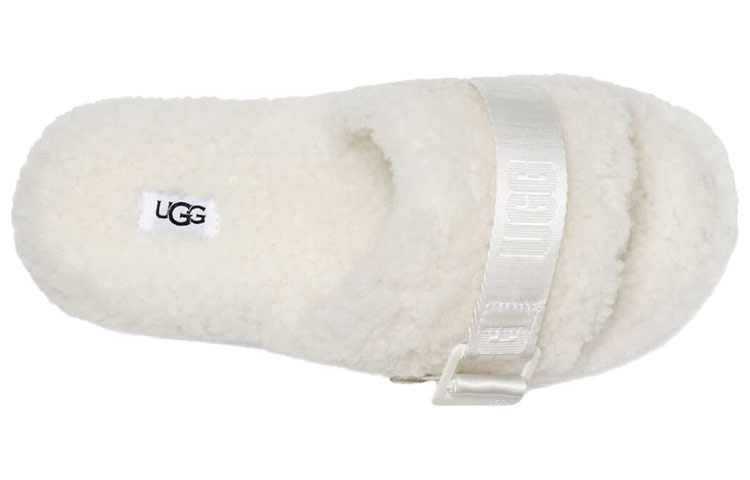 Purchase (Women) UGG Fluffita Thick Sole White Slippers 1113476-WHT