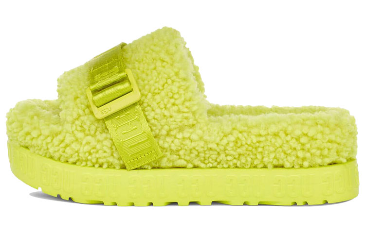 (Women) UGG Fluffita Thick Sole Yellow Slippers 1113475-SLFR