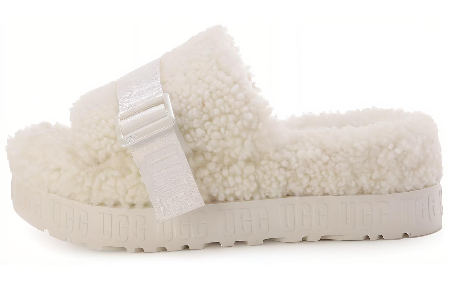 (Women) UGG Fluffita White Slippers 1113475-WHT