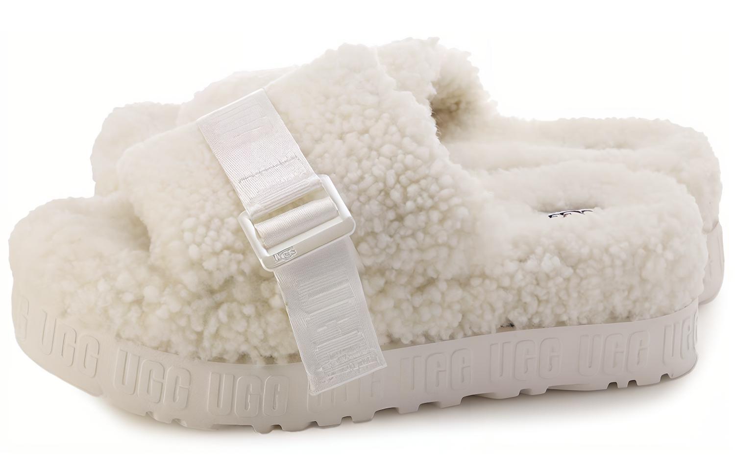 Order (Women) UGG Fluffita White Slippers 1113475-WHT
