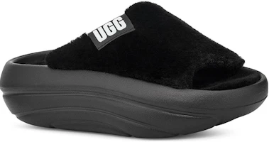Lookbook (W) UGG FoamO UGGplush 黑色拖鞋 1143849-BLK