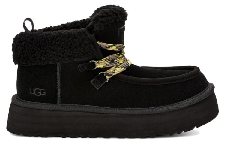 Lookbook UGG Funkarra 芙卡拉 圓頭繫帶 短筒 雪地鞋 女款 黑色