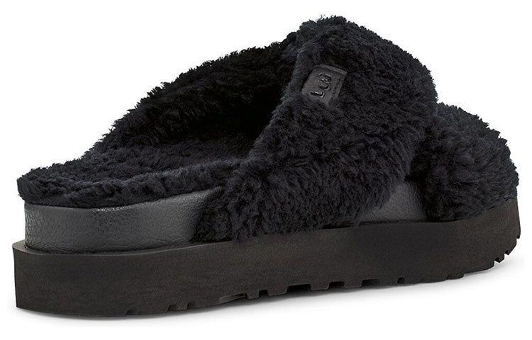 Shop (Women) UGG Fuzz Sugar Cross Slide 'Black' 1120860-BLK