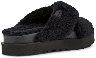 Shop (Women) UGG Fuzz Sugar Cross Slide 'Black' 1120860-BLK