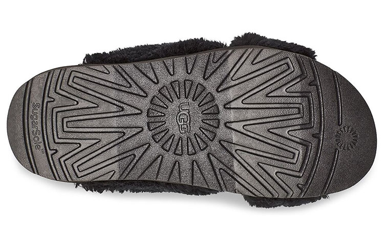 Details for (Women) UGG Fuzz Sugar Cross Slide 'Black' 1120860-BLK