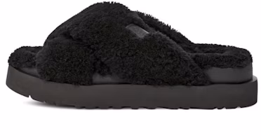 (Women) UGG Fuzz Sugar Cross Slide 'Black' 1135131-BLK (Women) UGG Fuzz Sugar Cross Slide 'Black' 1135131-BLK