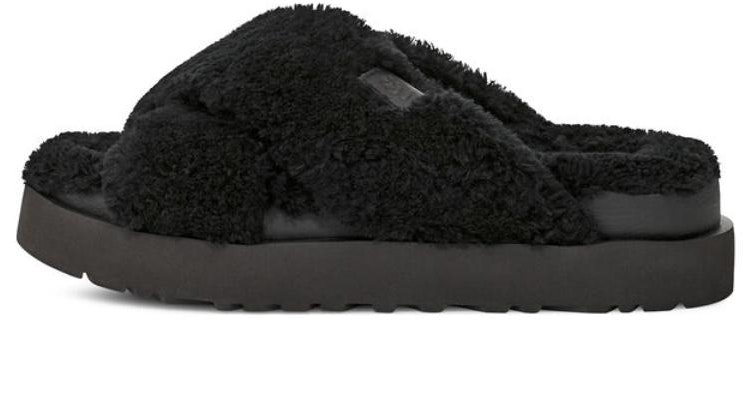 (Women) UGG Fuzz Sugar Cross Slide 'Black' 1135131-BLK Buy (Women) UGG Fuzz Sugar Cross Slide 'Black' 1135131-BLK